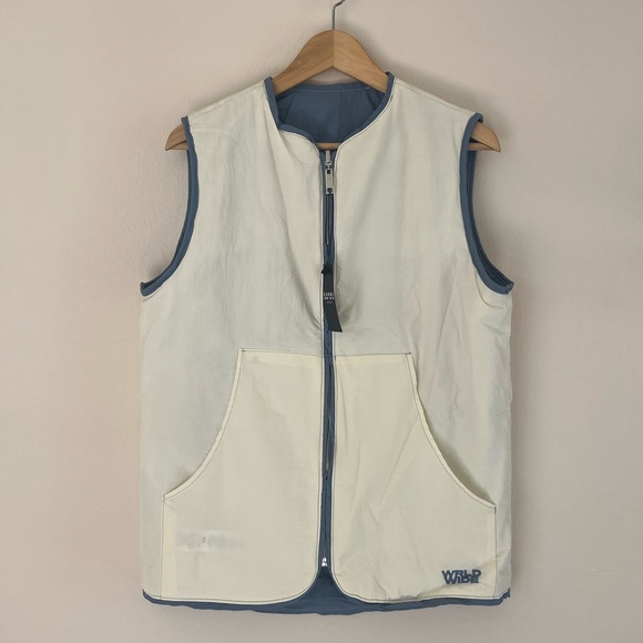 Boohoo Mens Other - Reversible Nylon Gilet Light Blue